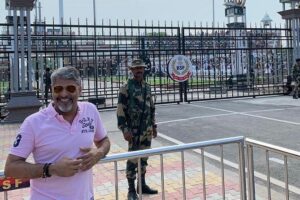 Amritsar Wagah Border Flag Ceremony. - Entering the Wagah stadium and watching the beating retreat
